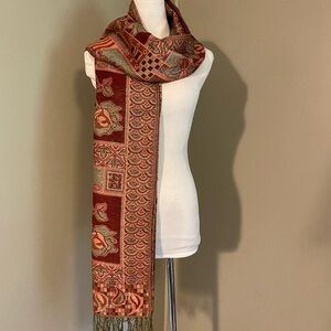 Elegant Multicolor Floral Patterned Scarf Wrap